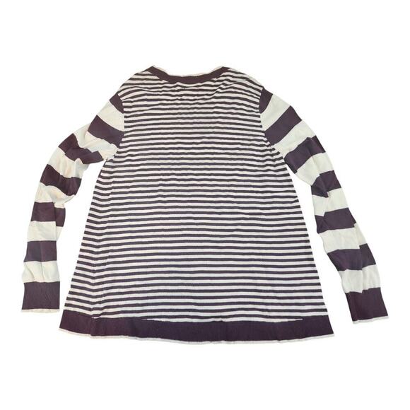 Market & Spruce womens sweater sz XL maroon cream strips long sleeve - Picture 2 of 9